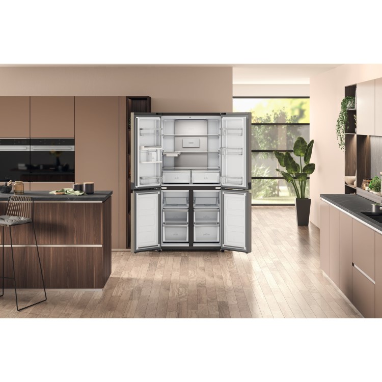 Hotpoint 594 Litre 4 Door American Fridge Freezer - Inox