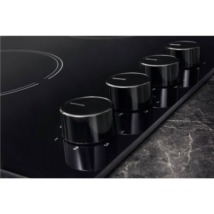 Refurbished Hotpoint HR619CH 58cm 4 Zone Ceramic Hob With Side Controls Black