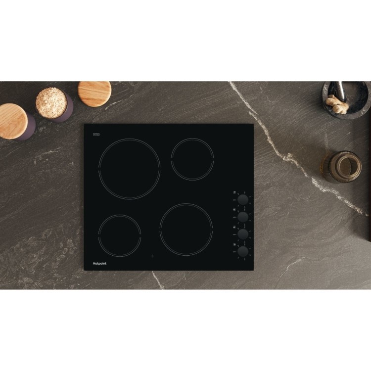 Hotpoint 58cm 4 Zone Knob Control Ceramic Hob