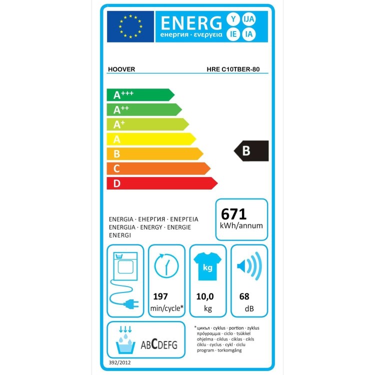 Hoover H-Dry 350 10kg Condenser Tumble Dryer - Graphite