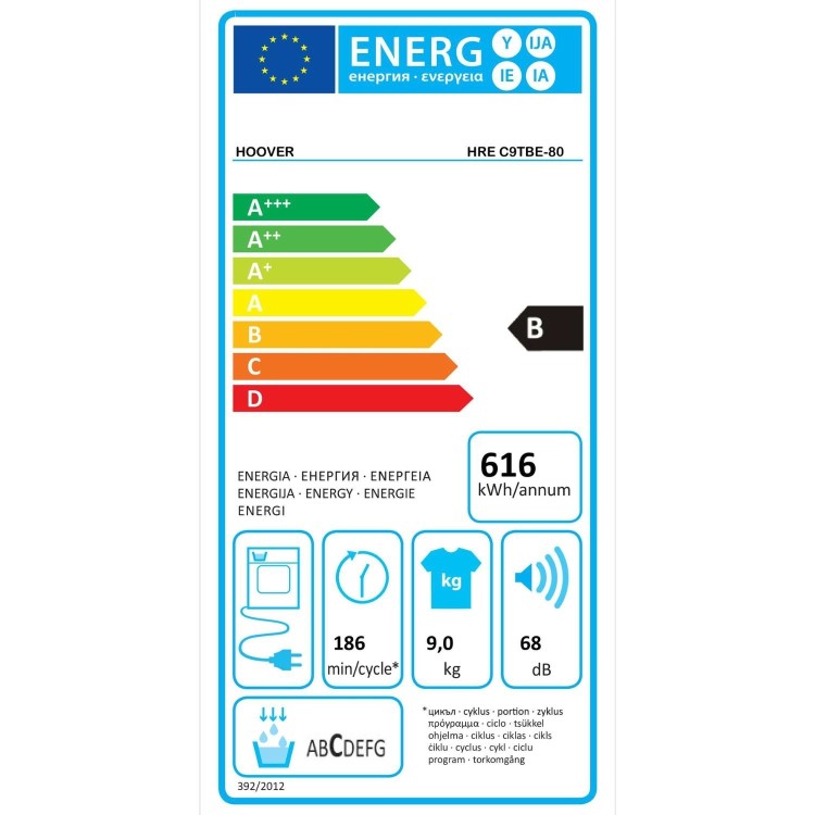 Hoover H-Dry 350 9kg Condenser Tumble Dryer - White