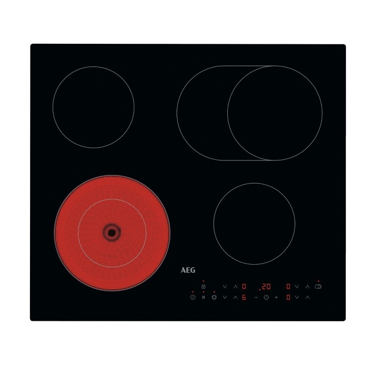 Refurbished AEG 3000 Series HRX64360C 60cm 4 Zone Ceramic Hob Black