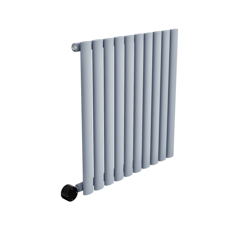 Light Grey Electric Horizontal Designer Radiator 0.6kW with Wi-Fi Thermostat - H600xW590mm - IPX4 Bathroom Safe