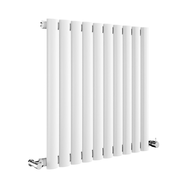 Sorrento White Horizontal Oval Designer Radiator 600x590mm Single Panel 1576 BTU