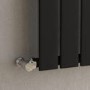 Riace Midnight Black Horizontal Flat Designer Radiator 600x748mm Single Panel 1589 BTU