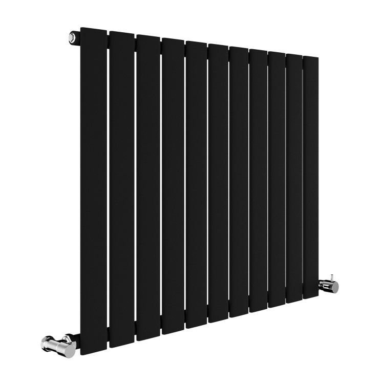 GRADE A1 - Riace Midnight Black Horizontal Flat Designer Radiator 600x748mm Single Panel 1589 BTU