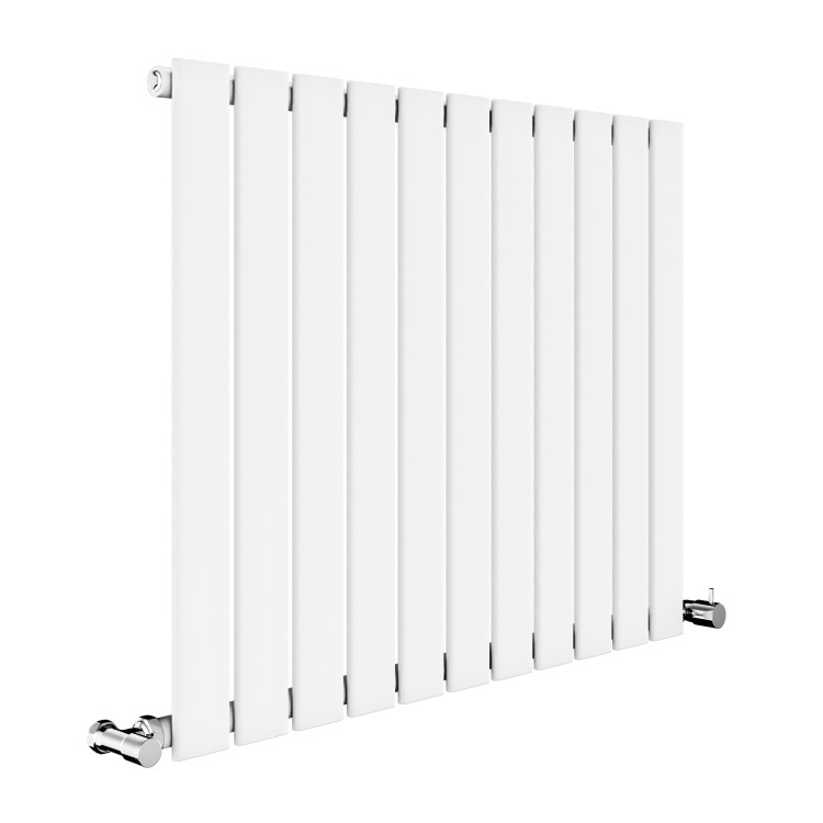 Riace White Horizontal Flat Designer Radiator 600x748mm Single Panel 1589 BTU