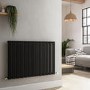 Riace Midnight Black Horizontal Flat Designer Radiator 600x884mm Single Panel 2065 BTU