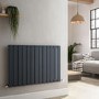 Riace Anthracite Horizontal Flat Designer Radiator 600x884mm Single Panel 2065 BTU