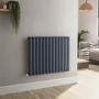 Sorrento Anthracite Horizontal Oval Designer Radiator 600x767mm Single Panel 2049 BTU