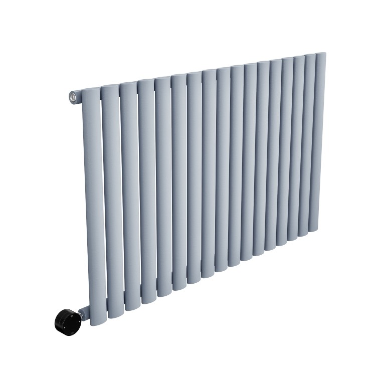 Light Grey Electric Horizontal Designer Radiator 1.2kW with Wi-Fi Thermostat - H600xW1003mm - IPX4 Bathroom Safe