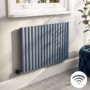 Light Grey Electric Horizontal Designer Radiator 1.2kW with Wi-Fi Thermostat - H600xW1003mm - IPX4 Bathroom Safe