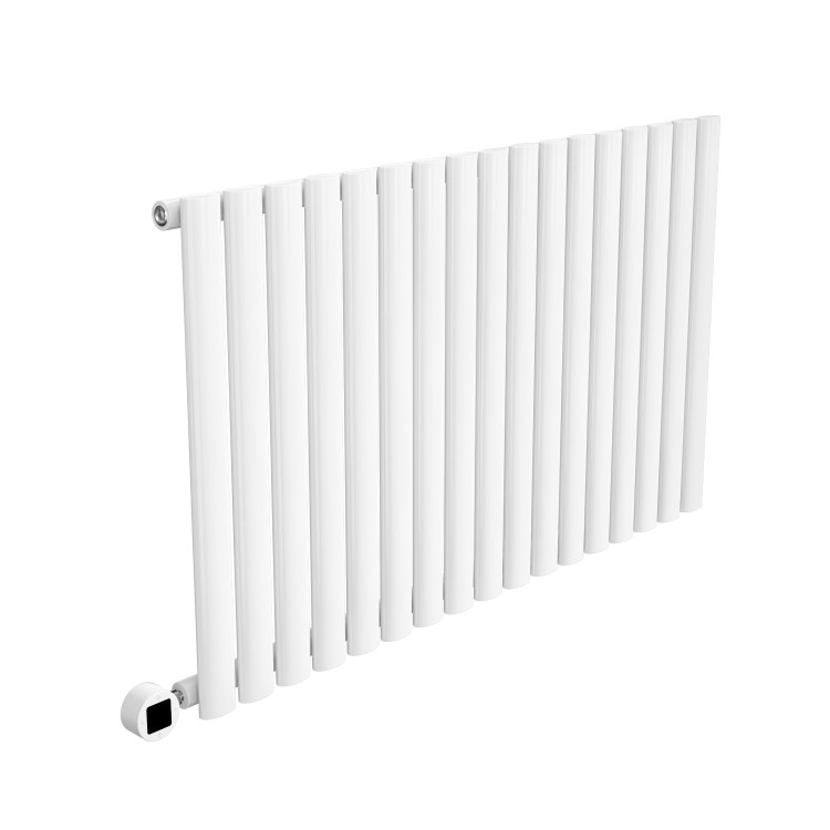 White Electric Horizontal Designer Radiator 1.2kW with Wi-Fi Thermostat - H600xW1003mm - IPX4 Bathroom Safe