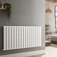 Riace White Horizontal Flat Designer Radiator 600x1156mm Single Panel 2701 BTU