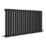 Sorrento Midnight Black Horizontal Oval Designer Radiator 600x1180mm Single Panel 3152 BTU