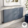 Light Grey Electric Horizontal Designer Radiator 2kW with Wi-Fi Thermostat - H600xW1416mm - IPX4 Bathroom Safe