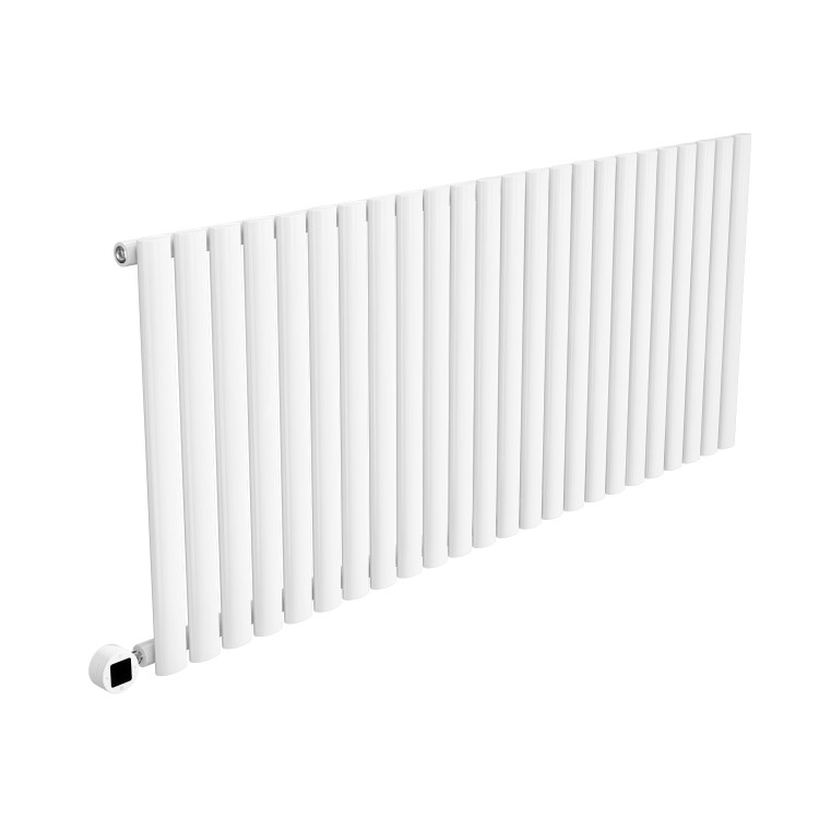 White Electric Horizontal Designer Radiator 2kW with Wi-Fi Thermostat - H600xW1416mm - IPX4 Bathroom Safe