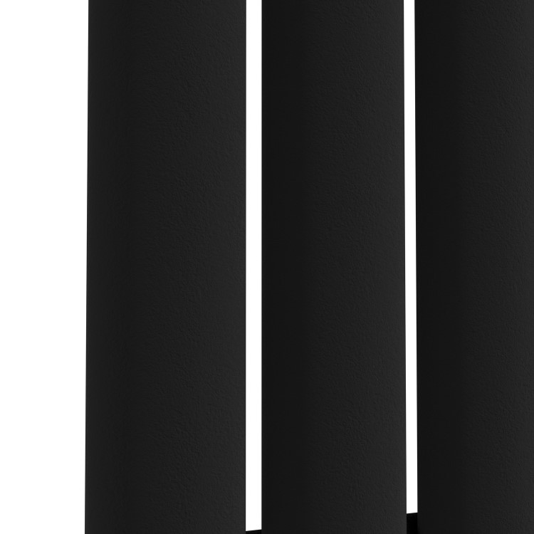 Sorrento Midnight Black Horizontal Oval Designer Radiator 600x1416mm Single Panel 3783 BTU