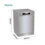 Hisense Freestanding Dishwasher - Auto Dry, D-Rated, Silver