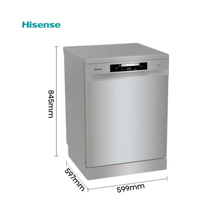 Hisense Freestanding Dishwasher - Auto Dry, D-Rated, Silver