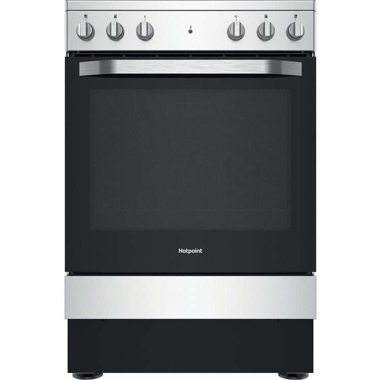 Refurbished Hotpoint HS67V5KHX 60cm Electric Cooker With Ceramic Hob Silver