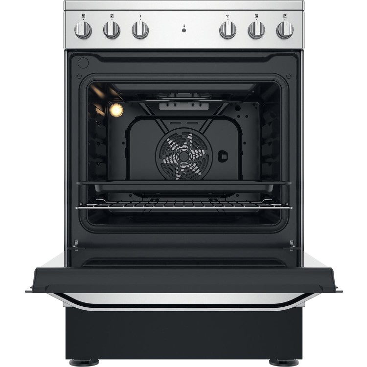 Refurbished Hotpoint HS67V5KHX 60cm Electric Cooker With Ceramic Hob Silver