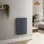 Sorrento Anthracite Horizontal Oval Designer Radiator 600x413mm Single Panel 1103 BTU