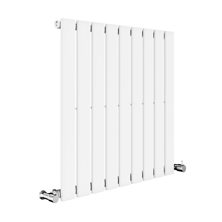 Riace White Horizontal Flat Designer Radiator 600x612mm Single Panel 1430 BTU