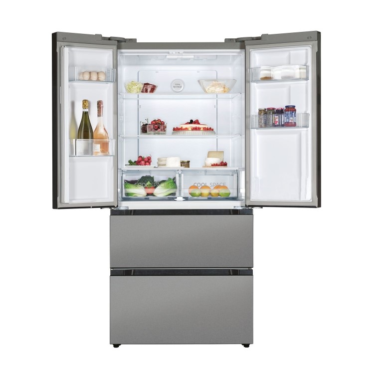 Hoover 436 Litre French Style American Fridge Freezer - Silver