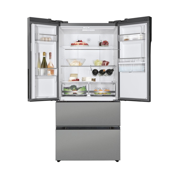 Hoover H-FRIDGE 700 MAXI 432 Litre French Style American Fridge Freezer - Silver