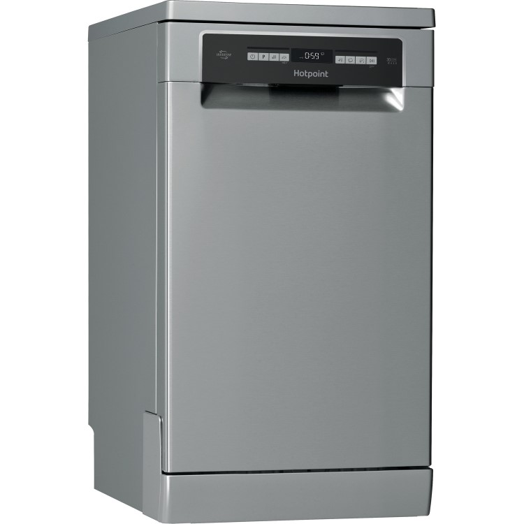 Hotpoint 3D Zone Wash Freestanding Slimline Dishwasher - Stainless Steel