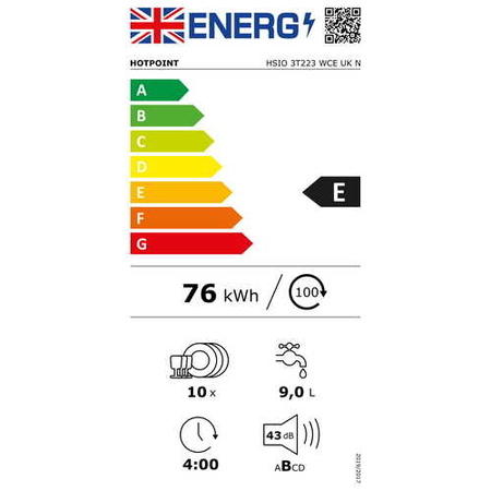 Refurbished Hotpoint HSIO3T223WCEUKN 10 Place Fully Integrated Dishwasher