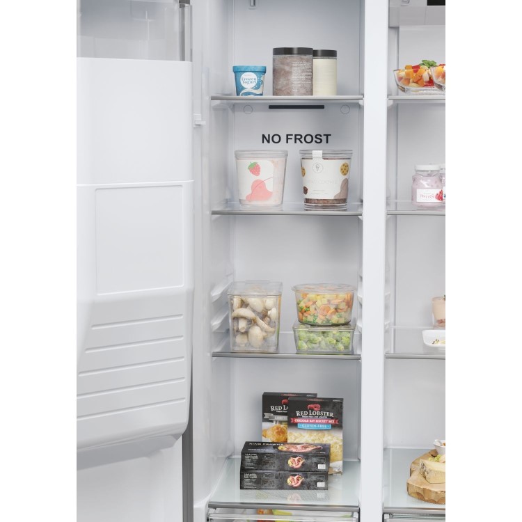 Haier Series 5 511 Litre Side-By-Side American Fridge Freezer - Stainless steel