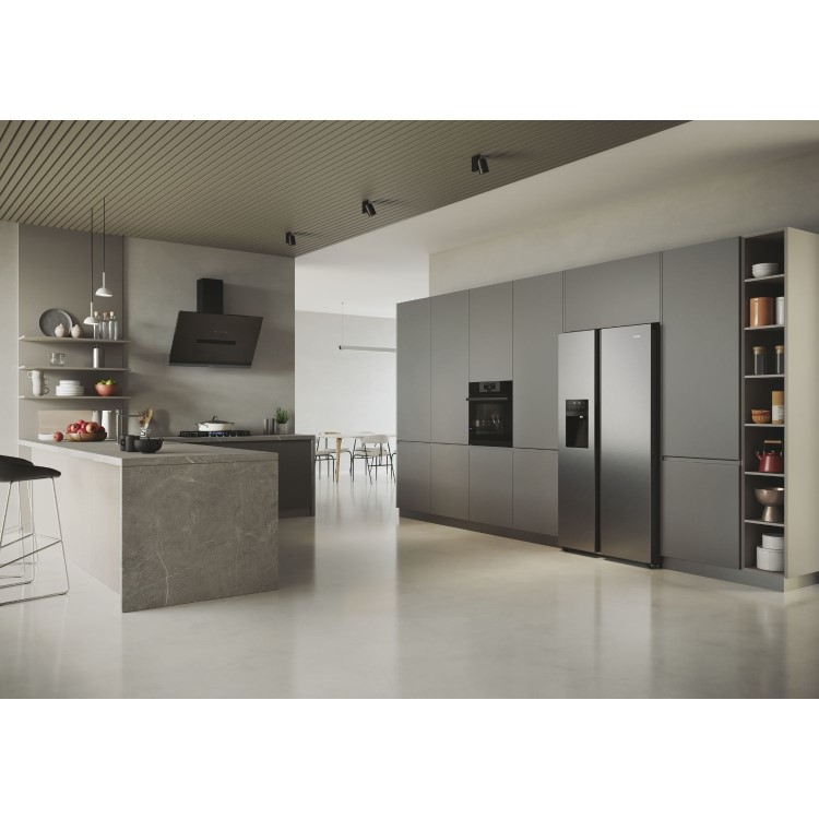 Haier Series 5 511 Litre Side-By-Side American Fridge Freezer - Stainless steel