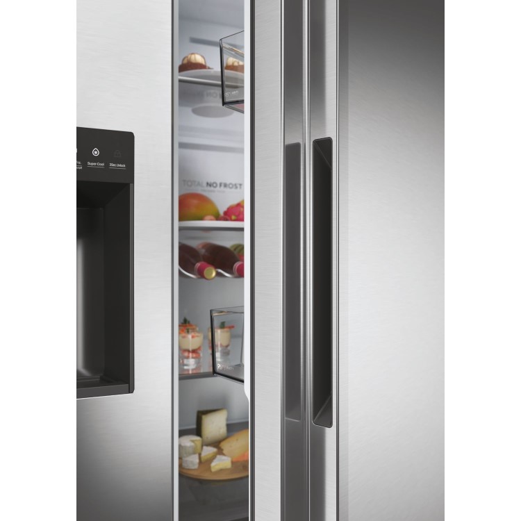 Refurbished Haier Series 5 HSW59F18DIMM Freestanding 601 Litre Frost Free American Fridge Freezer Stainless Steel