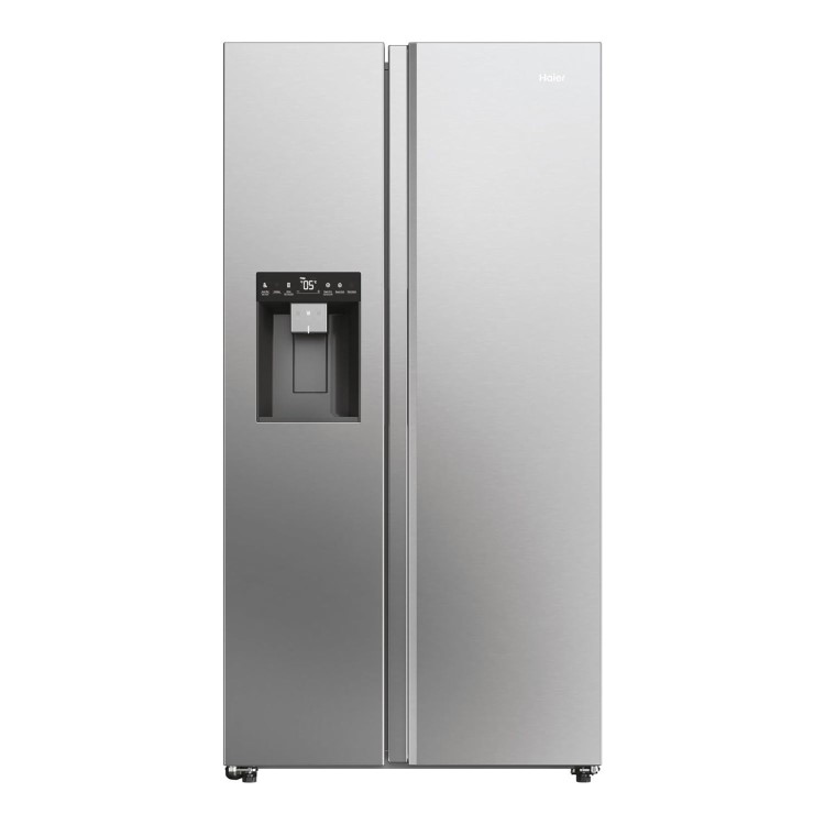 Refurbished Haier Series 5 HSW59F18DIMM Freestanding 601 Litre Frost Free American Fridge Freezer Stainless Steel