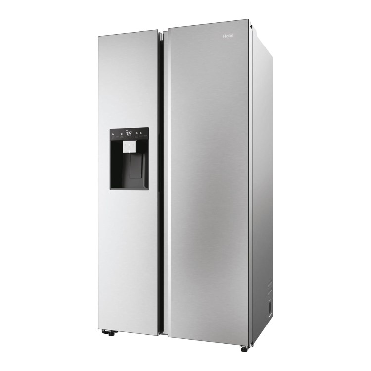 Refurbished Haier Series 5 HSW59F18DIMM Freestanding 601 Litre Frost Free American Fridge Freezer Stainless Steel