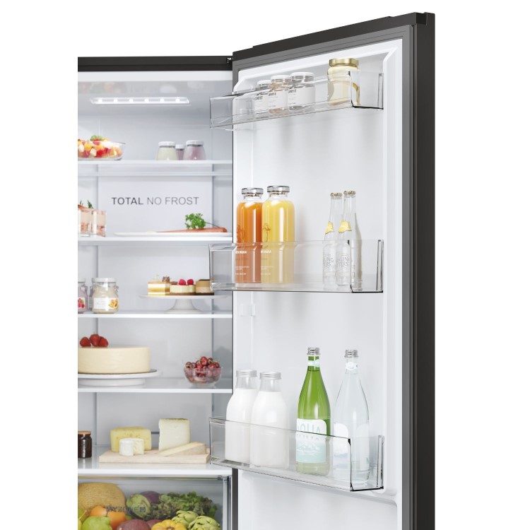 Refurbished Haier Series 3 HTR3619ENPB Freestanding 348 Litre 60/40 Frost Free Fridge Freezer Black