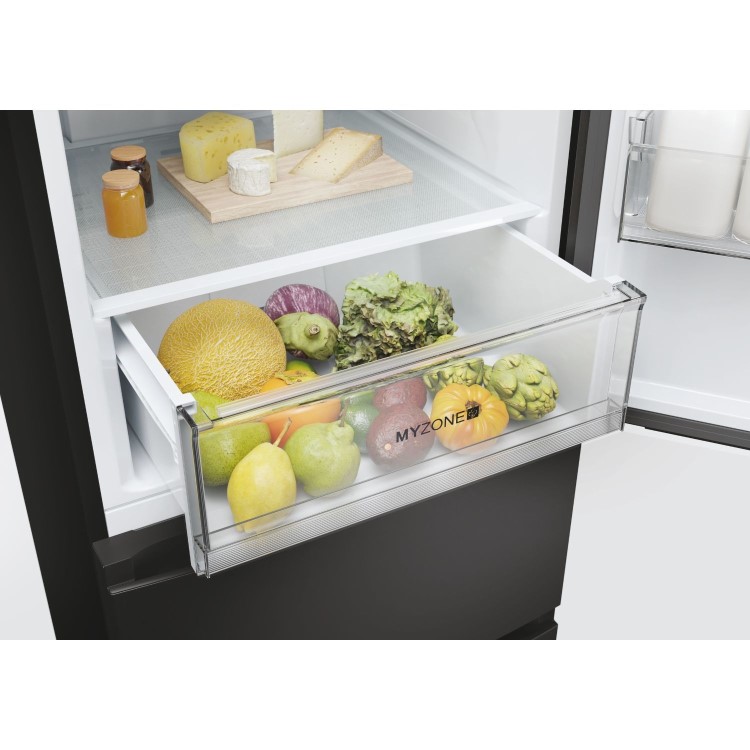 Refurbished Haier Series 3 HTR3619ENPB Freestanding 348 Litre 60/40 Frost Free Fridge Freezer Black