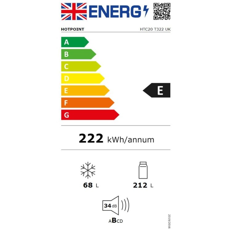 Hotpoint 280 Litre 70/30 Integrated Fridge Freezer