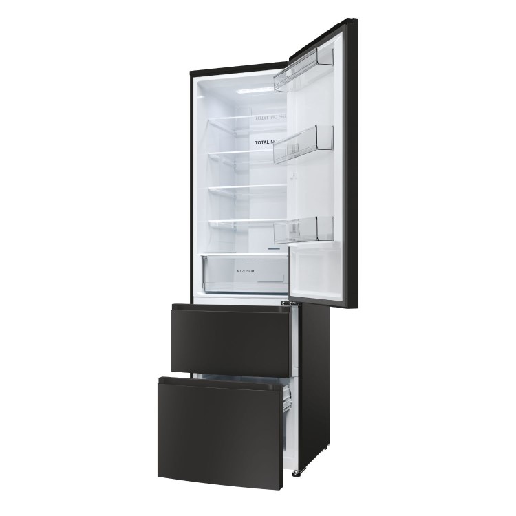 Refurbished Haier Series 3 HTR3619ENPB Freestanding 348 Litre 60/40 Frost Free Fridge Freezer Black