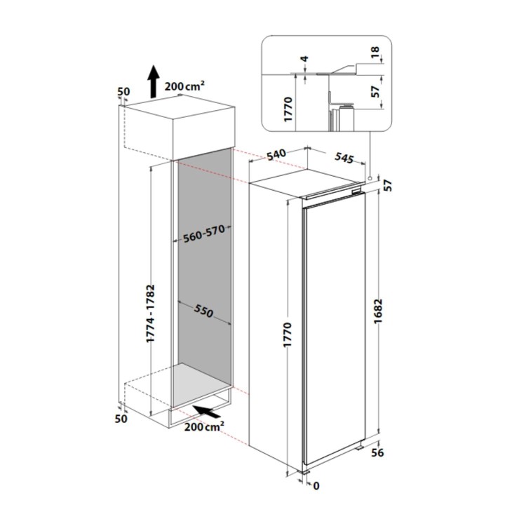 Hotpoint 209 Litre Integrated In-Column Freezer