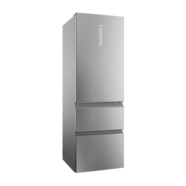 Refurbished Haier 3D 60 Series 5 HTW5618ENMG Freestanding 356 Litre 60/40 Frost Free Fridge Freezer Silver