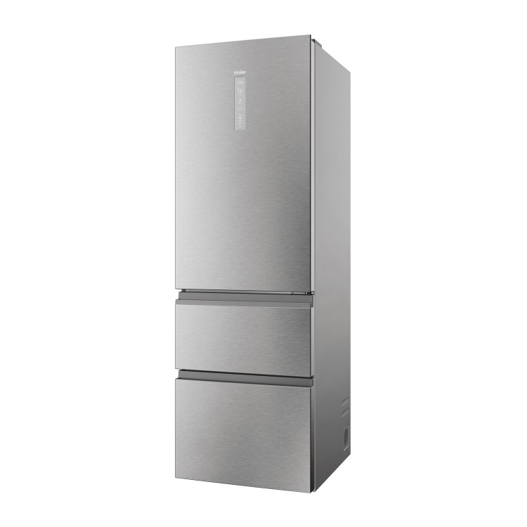 Refurbished Haier 3D 60 Series 5 HTW5618ENMG Freestanding 356 Litre 60/40 Frost Free Fridge Freezer Silver