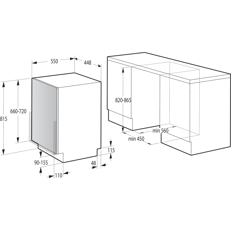 Hisense Integrated Slimline Dishwasher - Silver