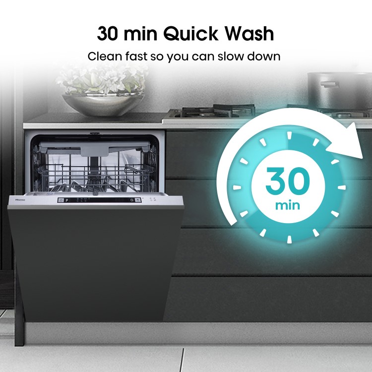 Hisense Auto Dry Integrated Dishwasher - Silver