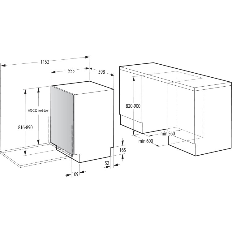 Refurbished Hisense HV643D60UK 16 Place Fully Integrated Dishwasher