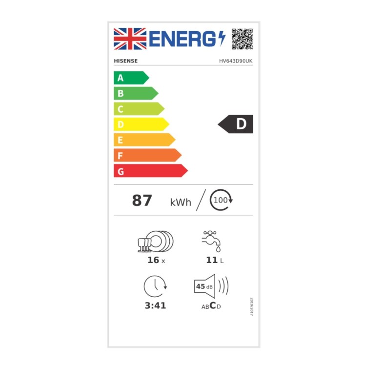 Refurbished Hisense HV643D90UK 16 Place Fully Integrated Dishwasher