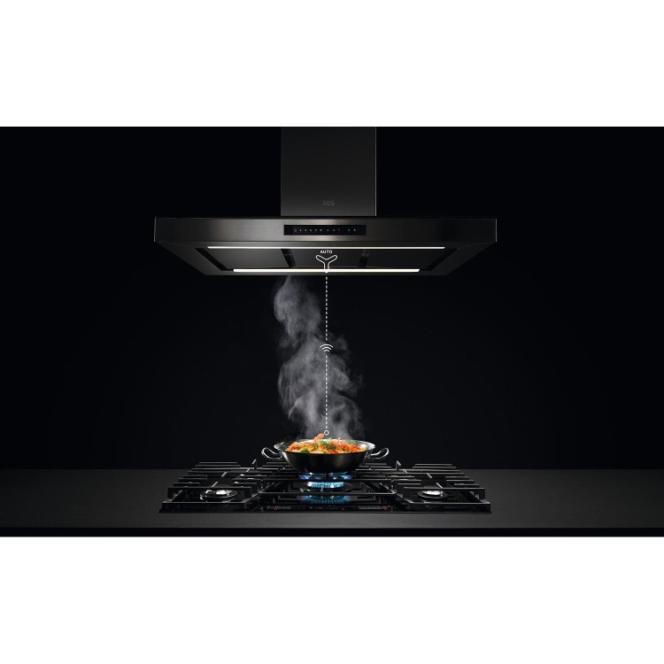 AEG 90cm 5 Burner Gas-on-Glass Hob - Black