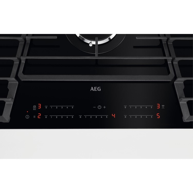 Refurbished AEG HVB95450IB 90cm 5 Burner Gas-on-Glass Hob with Touch Control Black